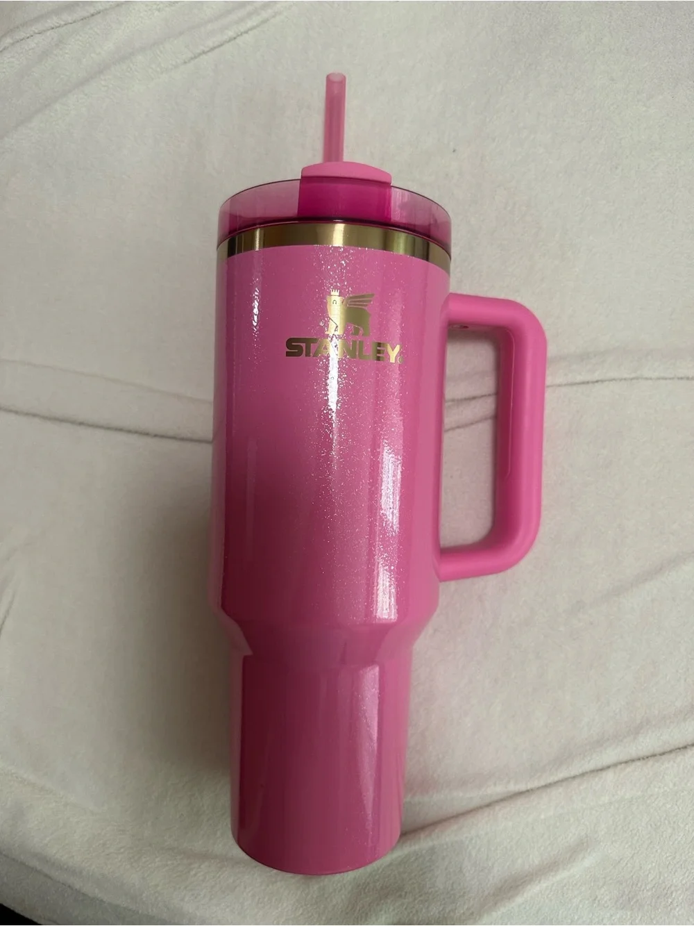Stanley x Wicked Glinda Pink Glitter Tumbler and Straw - Picture 1 of 6